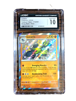 Lucario Shiny Rare #174 - CGC GEM MINT 10 - 2024 SV Paldean Fates - Pokemon TCG - Image 1
