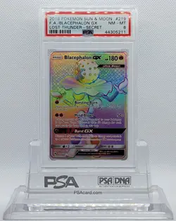 POKEMON LOST THUNDER BLACEPHALON GX #219 SECRET/HYPER RARE HOLO PSA 8 NM-MT #* - Image 1
