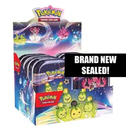 Pokemon TCG Paldean Fates Mini Tin Display FACTORY SEALED DISPLAY 10 Tins USA - Image 1