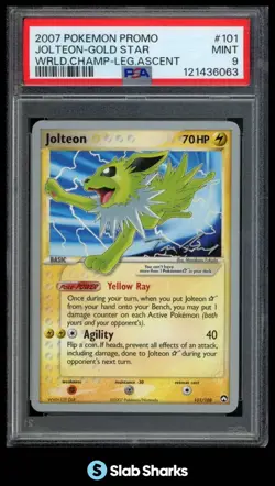 2007 POKEMON WORLD CHAMPIONSHIPS JOLTEON GOLD STAR 101/108 PSA 9 - Image 1
