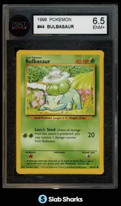 1999 POKEMON SET UNLIMITED #44/102 BULBASAUR COMMON KSA 6.5 - Image 1