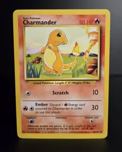 Pokemon TCG - CHARMANDER - 46/102 - UNLIMITED - BASE SET (1999) - WOTC - LP/NM - Image 1