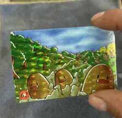 1996 Japan Pokemon Vend Machine Swirl Holo Sticker Card Meowth Victory RARE - Image 4