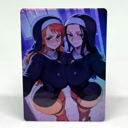 One Piece Nami, Nico Robin Goddess Anime Waifu ACG Foil Card - Image 1