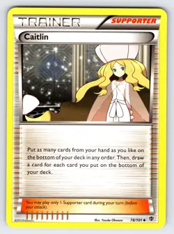 Caitlin 78/101 2013 B&W Plasma Blast Pokemon Card TCG Nintendo Uncommon - Lp/Mp - Image 1