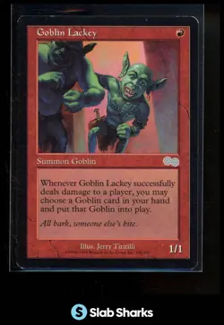 1998 MAGIC THE GATHERING URZA'S SAGA #190/350 GOBLIN LACKEY - Image 1