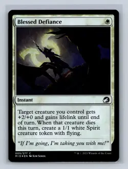 Magic the Gathering - MTG - MID - Blessed Defiance - Common - Instant - Foil - Image 1