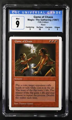 GAME OF CHAOS 5th Edition Rare CGC 9 Q+ MTG [Nostalgium] - Image 1