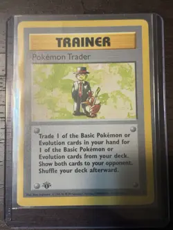 Pokemon base set 1st Edition Shadowless Pokemon Trader Trainer 77/102 Rare - Image 1