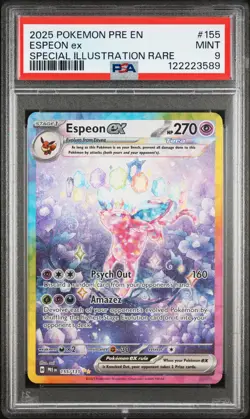 2025 Pokemon Prismatic Evolutions Special Illustration #155 Espeon PSA 9 MINT - Image 1