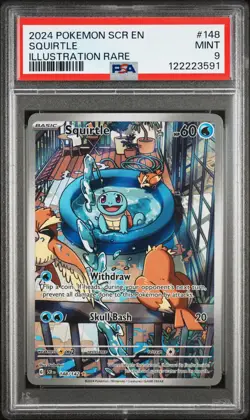 2024 Pokemon Stellar Crown Illustration RARE #148 Squirtle PSA 9 MINT - Image 1