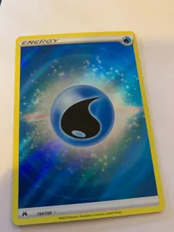 Pokemon TCG Water Energy (Texture Full Art) Crown Zenith 154/159 Holo Ultra Rare - Image 1