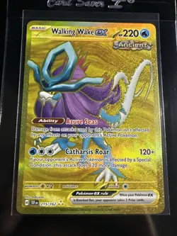 Pokemon TCG Walking Wake EX 215/162 Hyper Rare Gold Holo SV05 Temporal Forces NM - Image 1