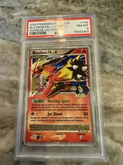 2009 Pokemon Platinum Supreme Victors Holo FB LV x Blaziken #142 PSA 8 - Image 1