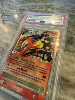 2009 Pokemon Platinum Supreme Victors Holo FB LV x Blaziken #142 PSA 8 - Image 2