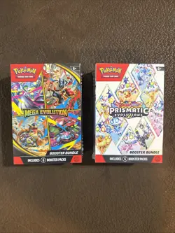 Pokemon Prismatic Evolutions + Mega Evolution Booster Bundle (x2) - New/Sealed - Image 1