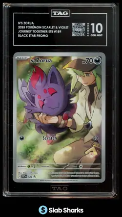 2025 POKEMON BLACK STAR PROMO SVP EN #189 N'S ZORUA JOURNEY TOGETHER ETB TAG 10 - Image 1