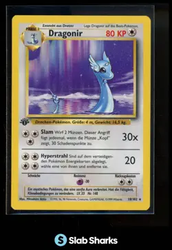 1999 POKEMON BASE SET 1ST EDITION #18/102 DRAGONAIR RARE - Image 1