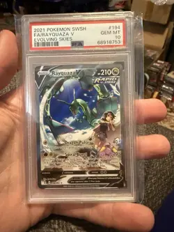 2021 POKEMON SWORD & SHIELD EVOLVING SKIES #194 FULL ART/RAYQUAZA V PSA 10 - Image 1