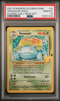 Pokemon Celebrations Venusaur Classic Collection 15/102 PSA 10 - Image 1