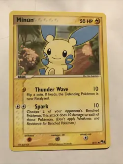 Minun - 12/17 - Pokemon Card Pop Series 1 Promo Common - NM - Image 1