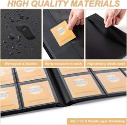 360 Card Pocket Binder with Elastic 9 Pocket Trading Cards Album Folder Black - Image 3