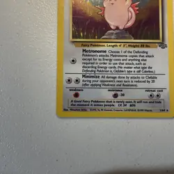 Pokemon TCG Clefable 1/64 Jungle Holo Card WOTC LP 1999 - Image 4