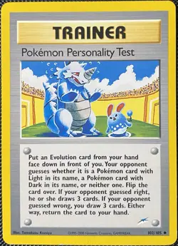 Pokemon Personality Test 102/105 Neo Destiny Regular - Pokemon Card - Image 1