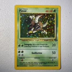 Pokemon TCG Pinsir Holo Rare Card Jungle Unlimited Vintage 9/64 LP - Image 3