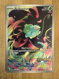 Pokemon TCG Mega Evolutions Stamped Promo Card - Bulbasaur 133/132 - NM - Image 1