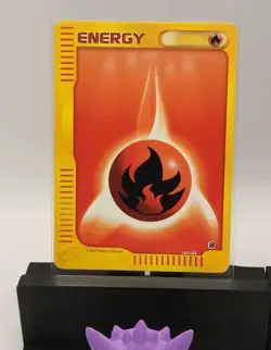 2 x 2002 Pokemon TCG Fire Energy Card 161/165 Expedition Base Set E-Reader LP - Image 2