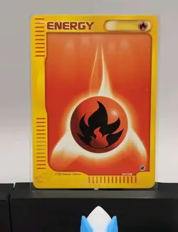 2 x 2002 Pokemon TCG Fire Energy Card 161/165 Expedition Base Set E-Reader LP - Image 3