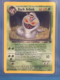 Pokemon Dark Arbok TCG Holo Card 2/82 Unlimited, Lightly Played - Image 1