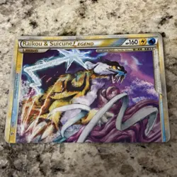 Raikou & Suicune Legend 92/95 HGSS Unleashed Holo Pokemon Card LP - Image 1