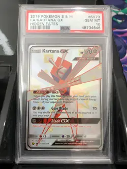 PSA 10 GEM MT - KARTANA GX Card SV73/SV94 Pokemon TCG Hidden Fates Shiny Vault - Image 1