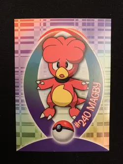 Pokemon Topps Magby Non Holo Sticker TV Animation Edition Card #240 - Image 1