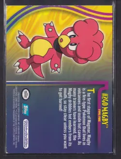 Magby # 240 Pokemon Card Topps TV Animation Edition Foil Holo rare (LP) - Image 2