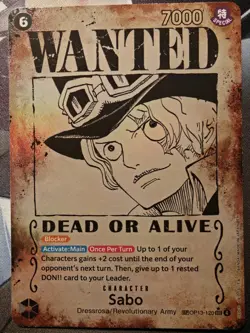 One Piece Card - SABO Wanted Poster OP13-120 (SEC) Special Rare English NM/M - Image 1