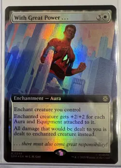 With Great Power... (Extended Art) Marvel's Spider-Man Foil MTG NM - Image 1