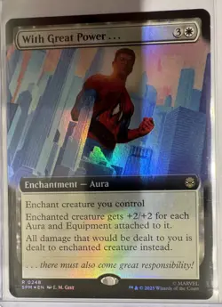 With Great Power... (Extended Art) Marvel's Spider-Man Foil MTG NM - Image 2