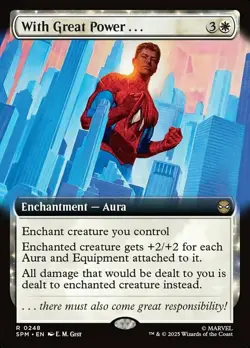 1 x With Great Power... - Extended Art - Marvel's Spider-Man - NM-Mint - MTG - Image 1
