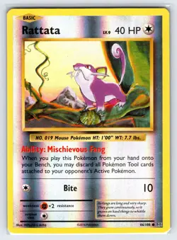 Rattata 66/108 2016 Evolutions Pokemon Card Reverse Holo Common - Nm/Vlp - Image 1