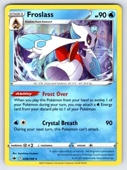 Froslass 036/198 2021 Chilling Reign Pokemon Card TCG Nintendo Holo Rare - Nm - Image 1