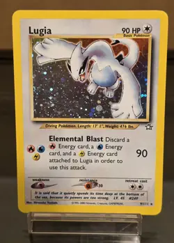 Pokemon TCG Lugia Neo Genesis Holo Rare Card 9/111 Lightly Played LP - Image 1