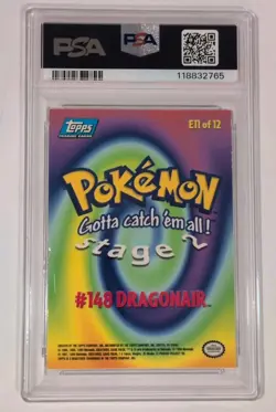 1999 Topps Pokemon First Movie Edition Blue Logo Dragonair #E11 PSA 4 - Image 2