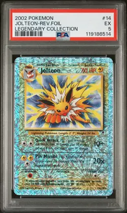 PSA 5 2002 Pokemon Legendary Collection Jolteon 14/110 Reverse Holo Foil - Image 1