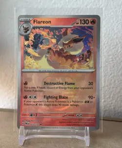 2025 POKEMON PRE EN-PRISMATIC EVOLUTIONS MASTER BALL REVERSE HOLO FLAREON NM - Image 1