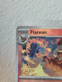 2025 POKEMON PRE EN-PRISMATIC EVOLUTIONS MASTER BALL REVERSE HOLO FLAREON NM - Image 2