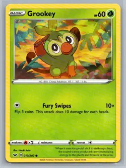 Grookey 10/202 Sword & Shield Common Pokemon TCG 2020 - Image 1