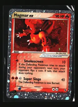 Pokemon MAGMAR EX 100/109 Ultra Rare Holo (2003 Ruby and Sapphire) DAM/Damaged - Image 1